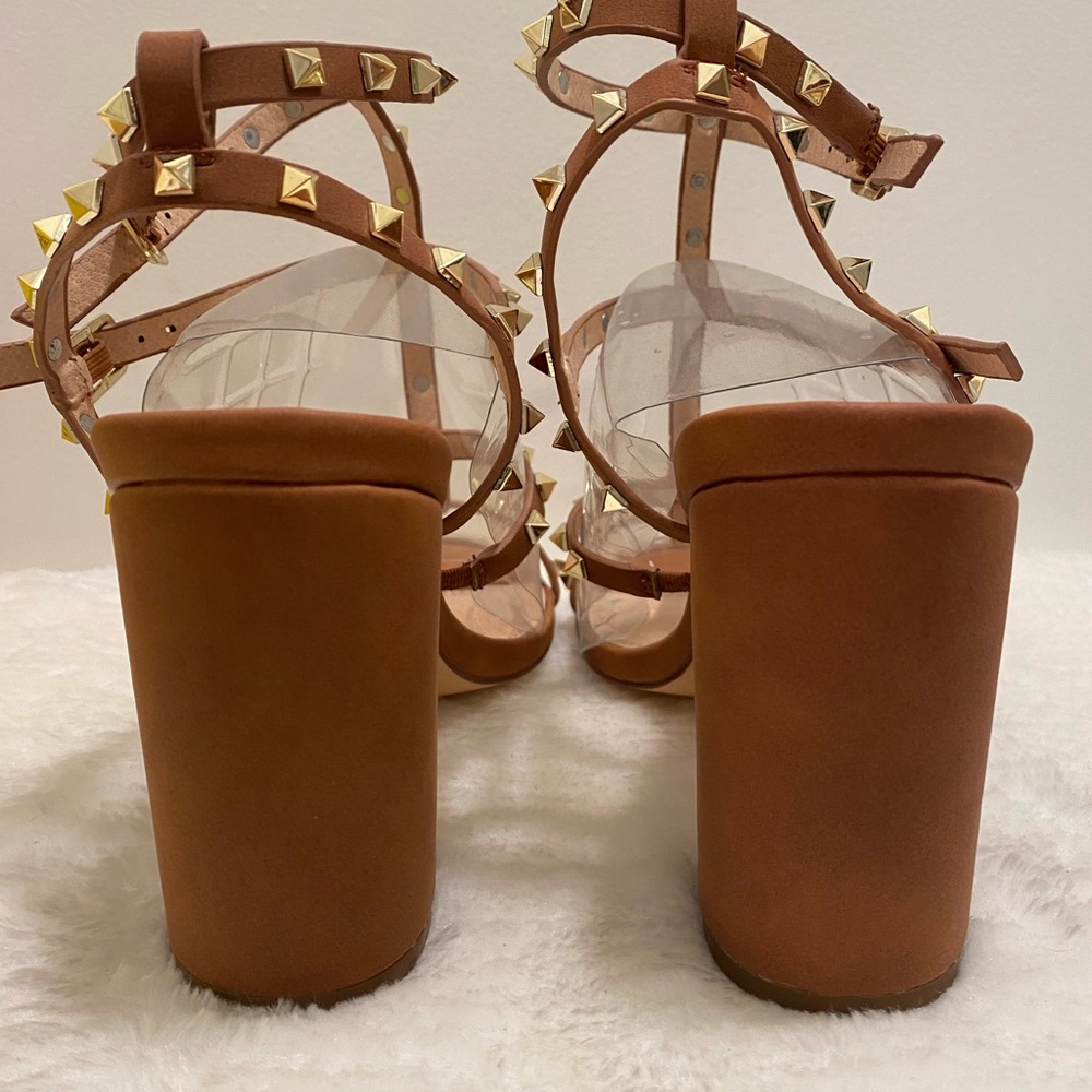 LILIANA Studded Cognac Sandals - Size 9 - NEW - Picture 5 of 6